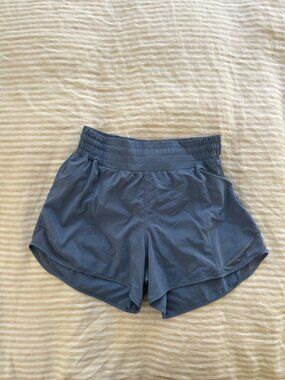 Hotty Hot High-Rise Lined Short 4", Size 6, Oasis Blue